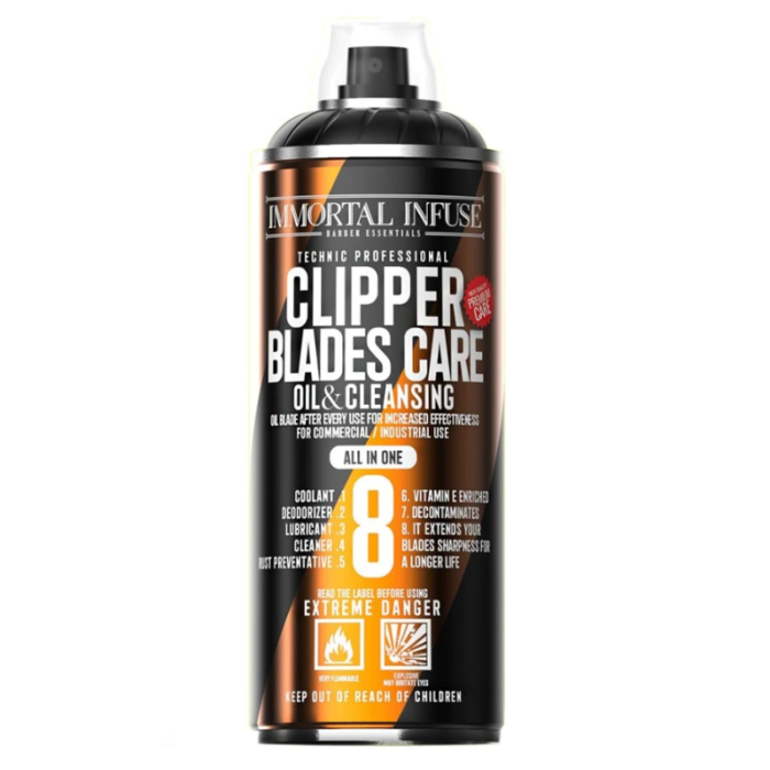 Спрей для догляду за ножами Immortal Infuse Clipper Blades Care Oil & Cleansing 8in1 (400ml) INF-61