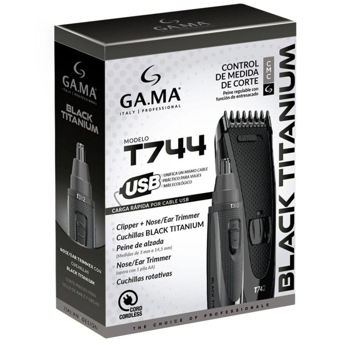 Набір для стрижки волосся GA.MA Black Titanium (T44&T312) GM4511