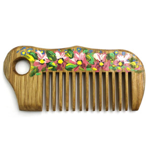 Расческа для волос с художественной росписью SPL Wood Art Comb 1557
