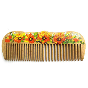 Расческа для волос с художественной росписью SPL Wood Art Comb 1558