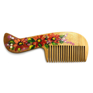Гребінець для волосся з художнім розписом SPL Wood Art Comb 1560
