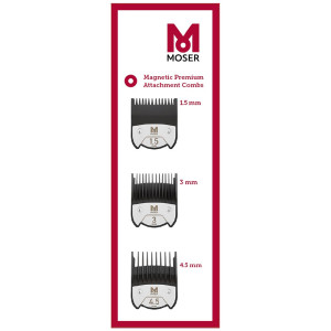 Набір магнітних насадок для машинок Moser Magnetic Premium Attachment Comb Set (1.5, 3, 4.5 мм) 1801-7010